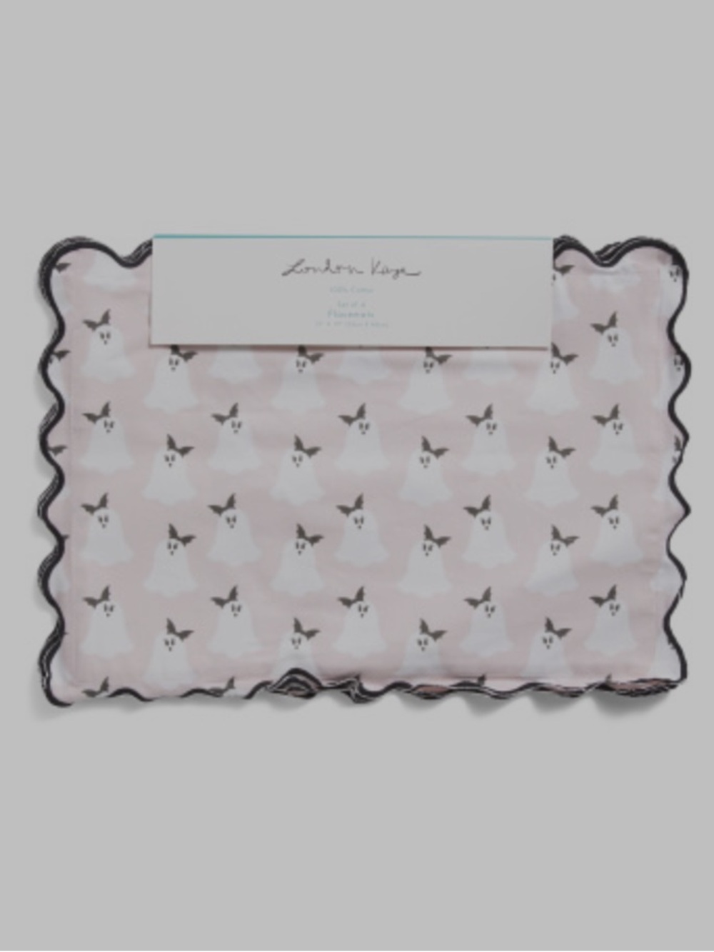 London Kaye 4Pc. Pretty Ghost Pink Halloween Placemat  & Napkin Set